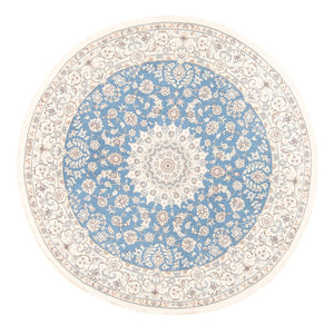 Perserteppich - Nain rund  - 200 x 200 cm - hellblau