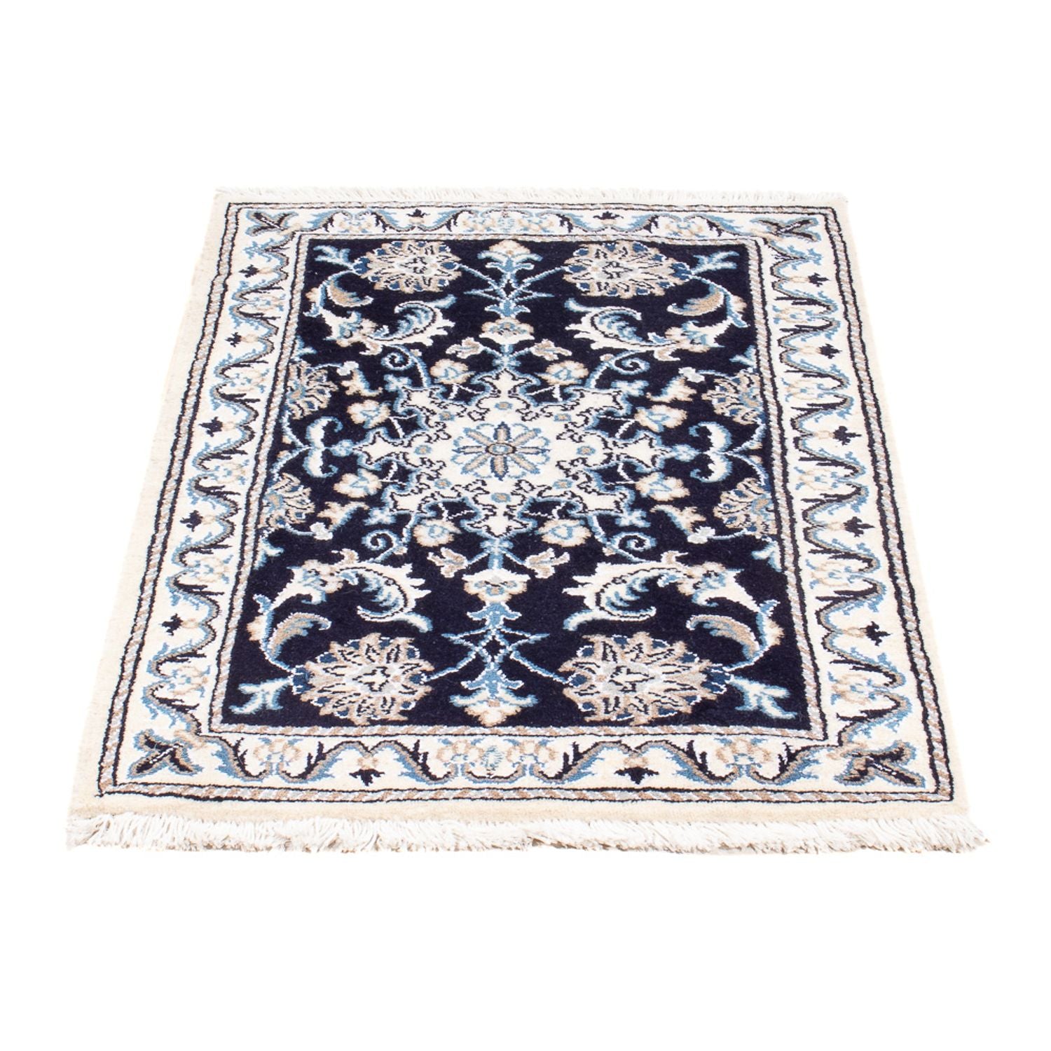 Perserteppich - Nain - Royal - 90 x 60 cm - dunkelblau