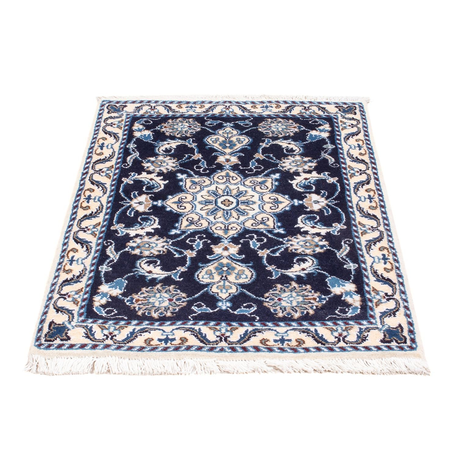 Perserteppich - Nain - Royal - 90 x 60 cm - dunkelblau
