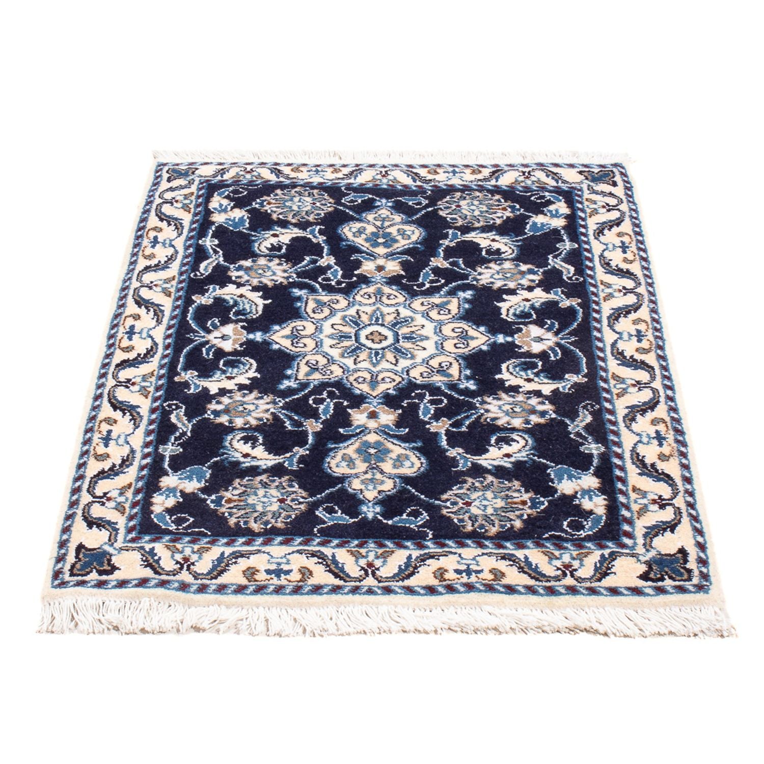 Perserteppich - Nain - Royal - 90 x 60 cm - dunkelblau