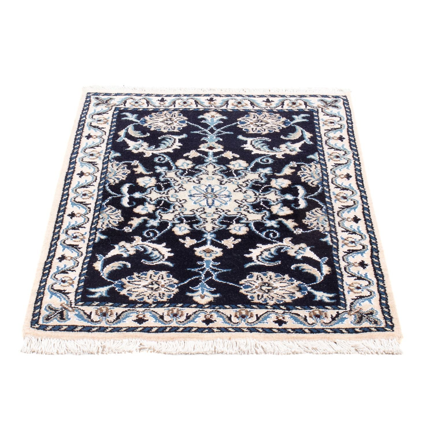 Perserteppich - Nain - Royal - 90 x 60 cm - dunkelblau