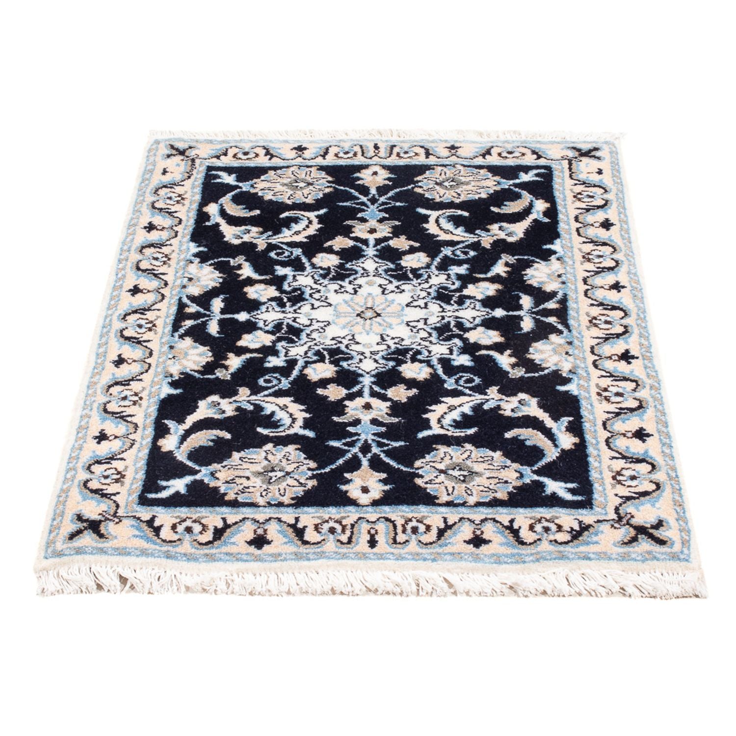 Perserteppich - Nain - Royal - 90 x 60 cm - dunkelblau