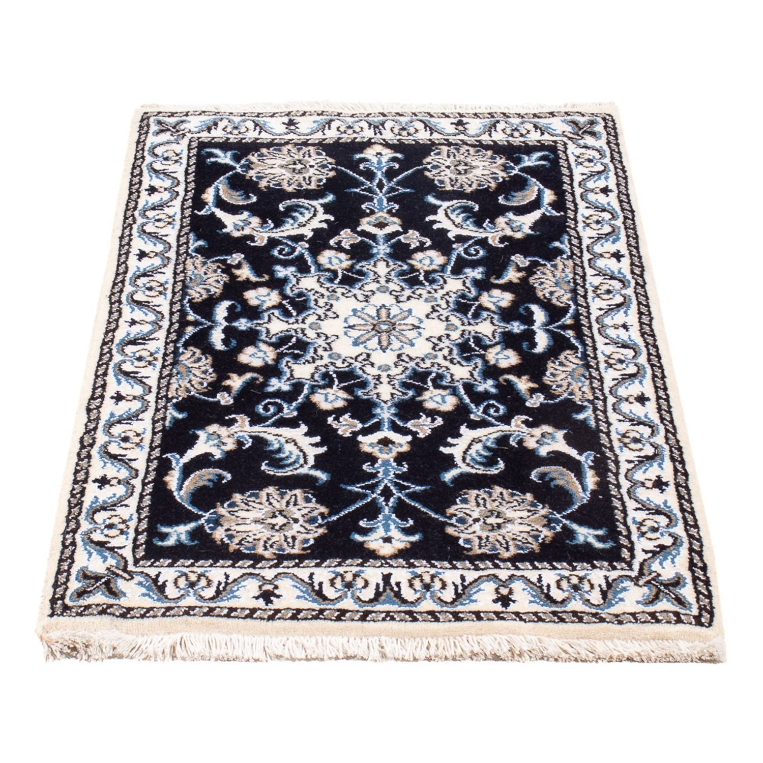 Perserteppich - Nain - Royal - 90 x 60 cm - dunkelblau