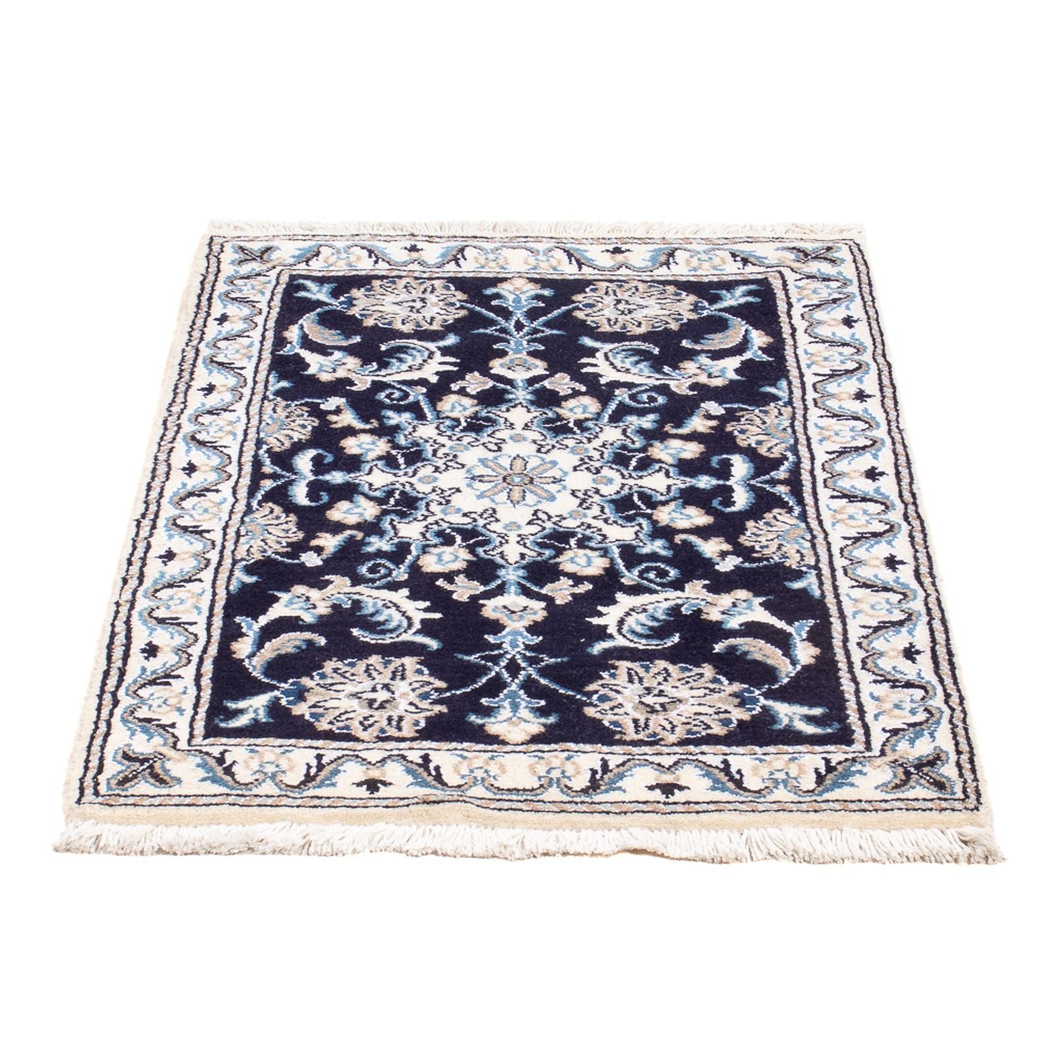 Perserteppich - Nain - Royal - 90 x 60 cm - dunkelblau