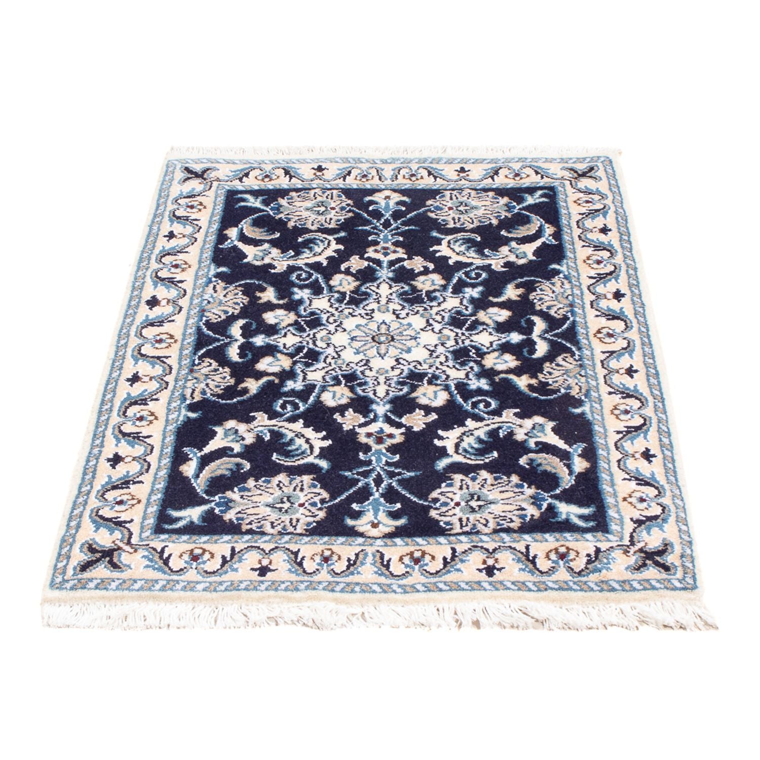 Perserteppich - Nain - Royal - 90 x 60 cm - dunkelblau