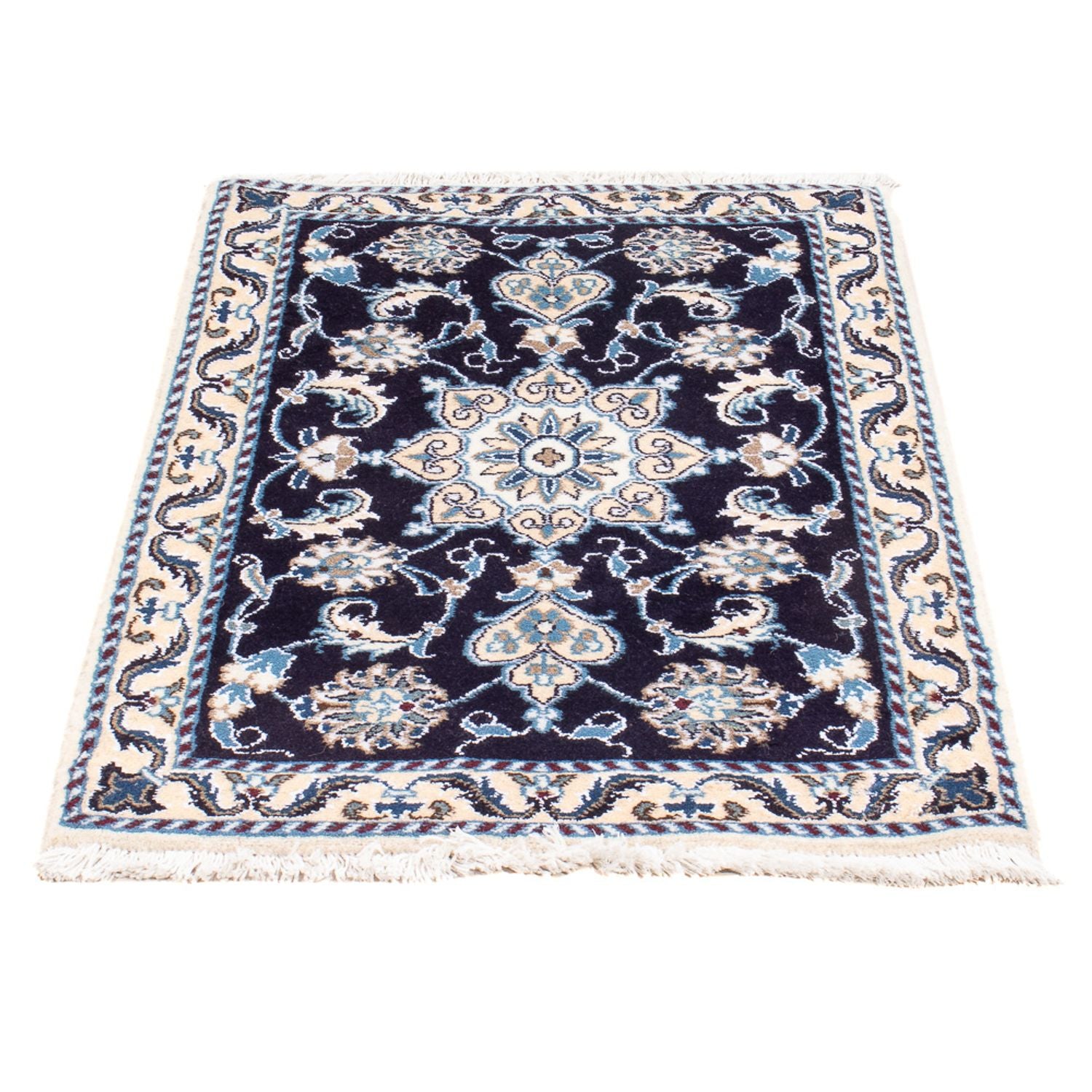 Perserteppich - Nain - Royal - 90 x 60 cm - dunkelblau