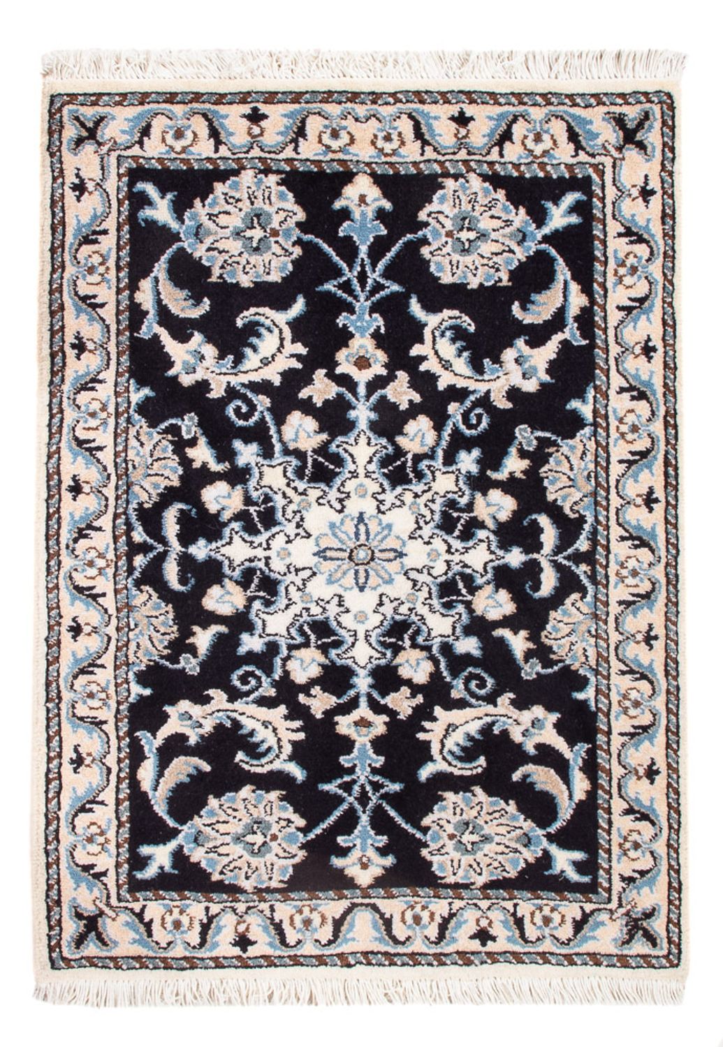 Perserteppich - Nain - Royal - 90 x 60 cm - dunkelblau