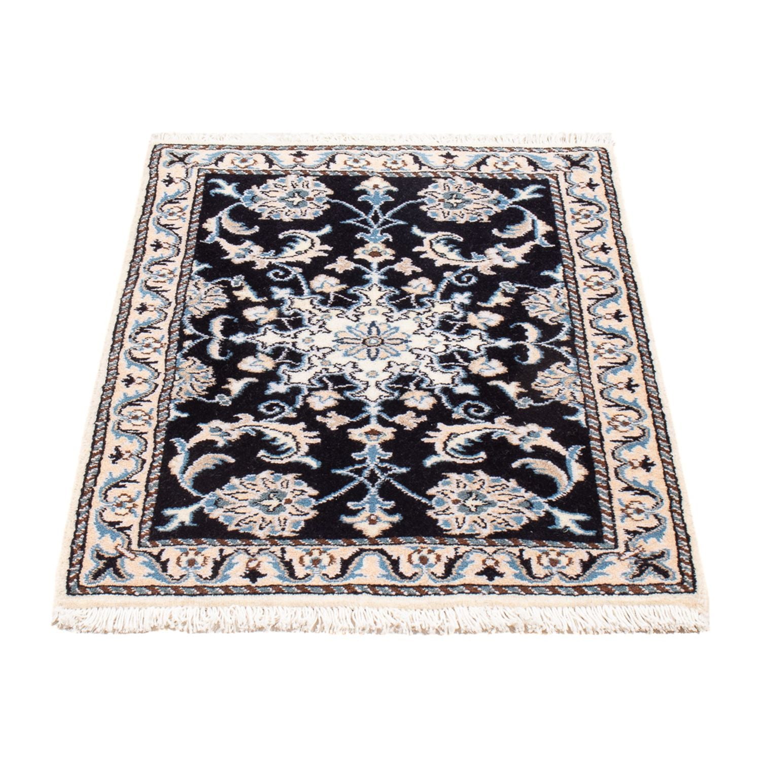 Perserteppich - Nain - Royal - 90 x 60 cm - dunkelblau