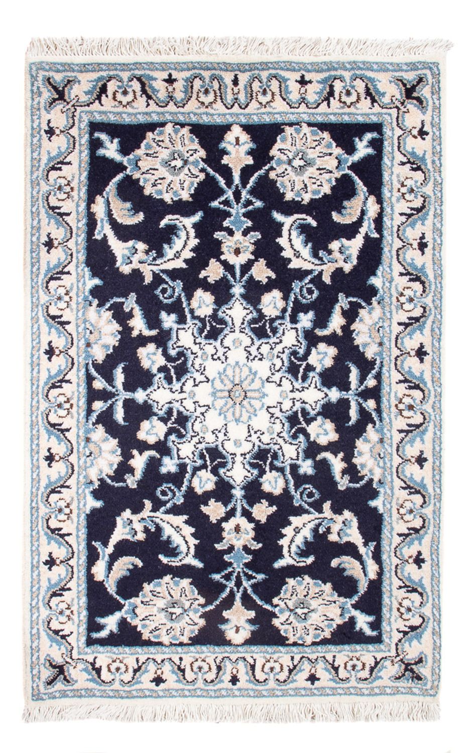 Perserteppich - Nain - Royal - 90 x 60 cm - dunkelblau