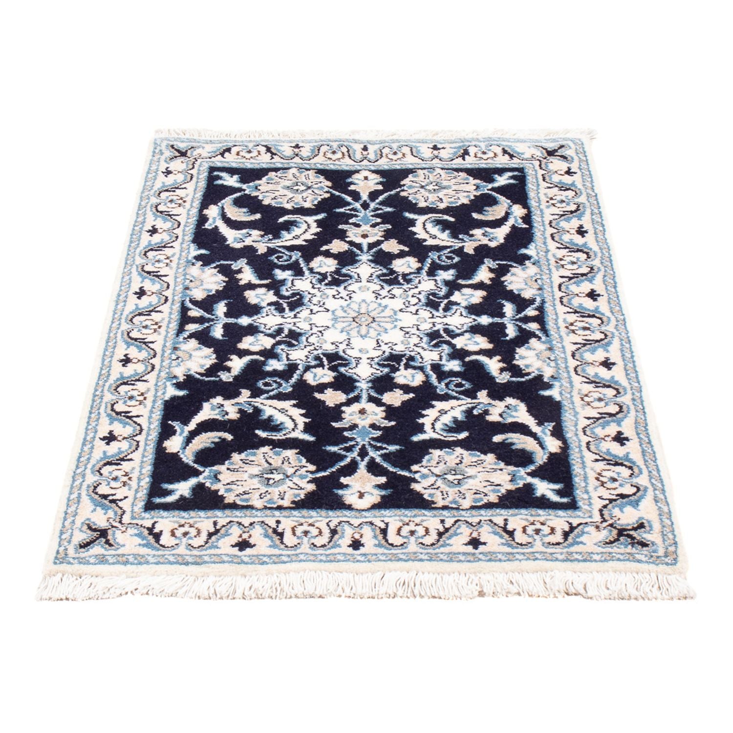 Perserteppich - Nain - Royal - 90 x 60 cm - dunkelblau