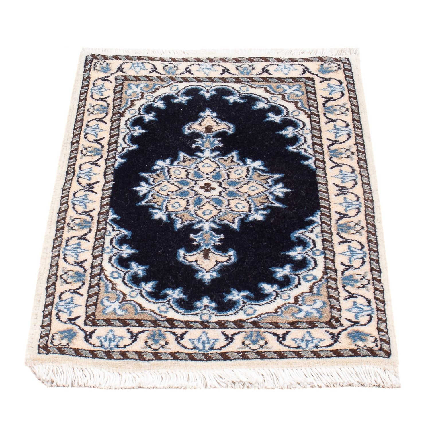 Perserteppich - Nain - Royal - 60 x 40 cm - dunkelblau