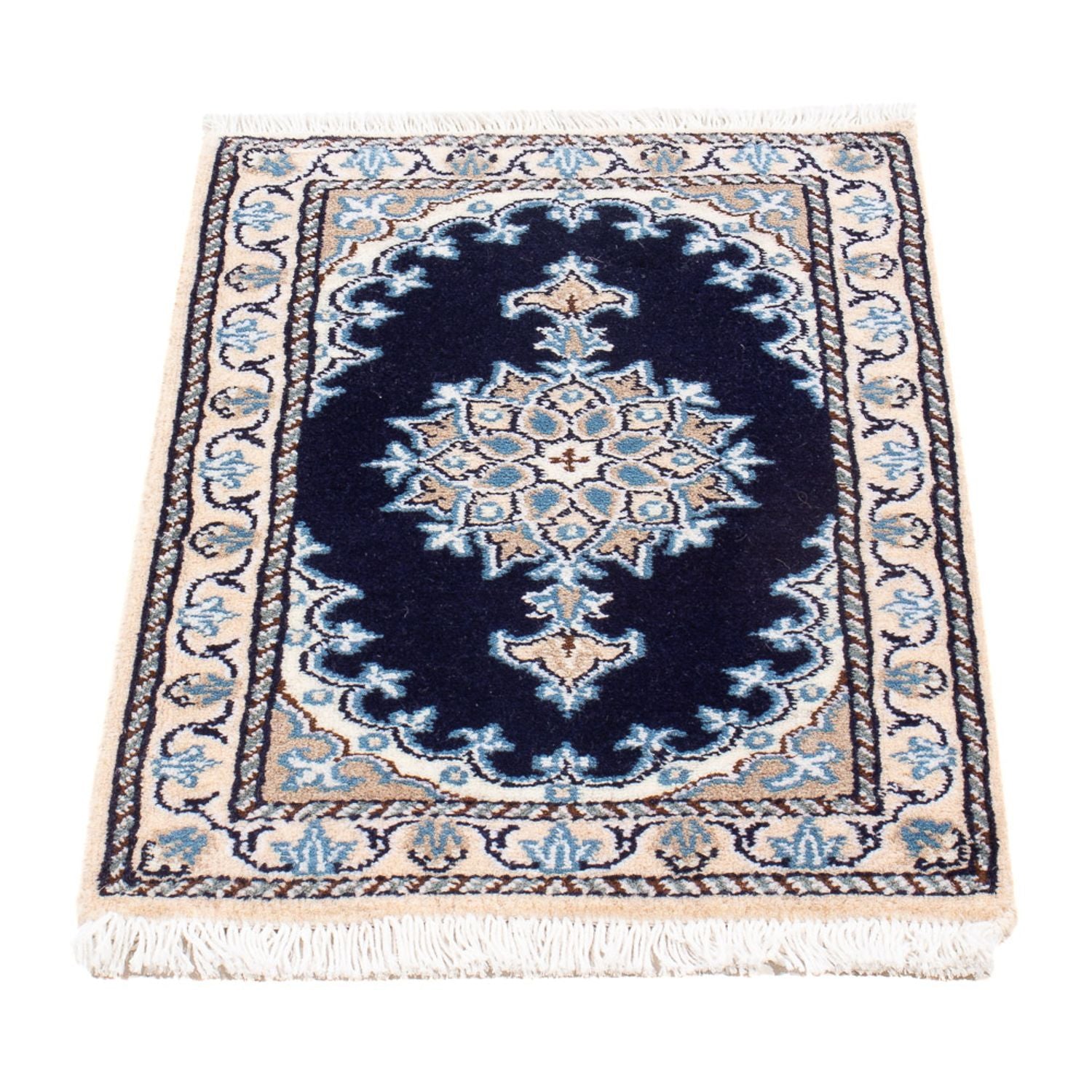 Perserteppich - Nain - Royal - 60 x 40 cm - dunkelblau