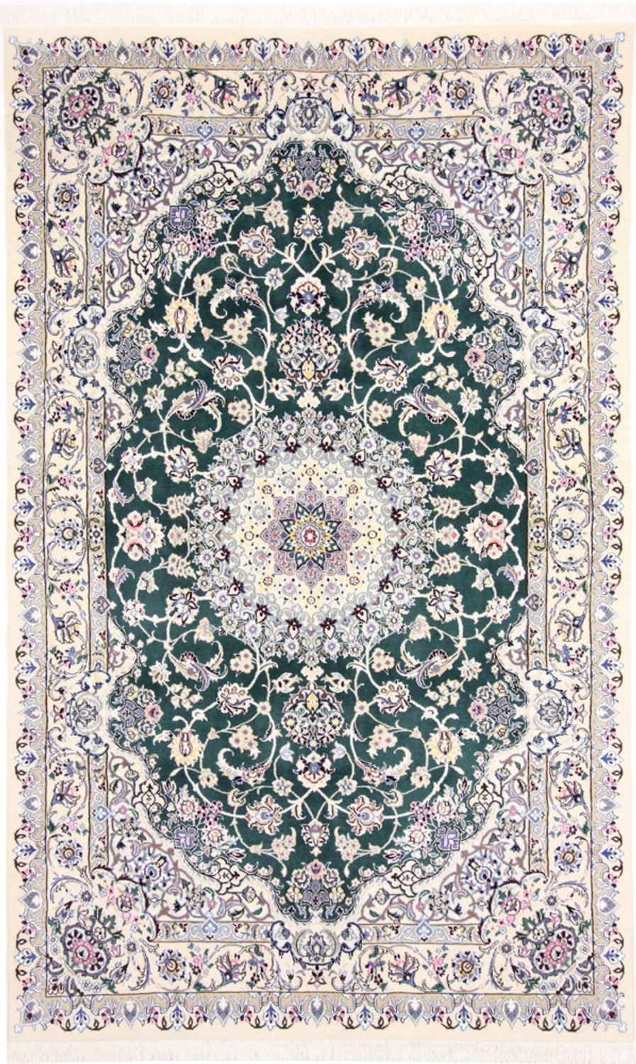 Perserteppich - Nain - Royal - 257 x 158 cm - grün