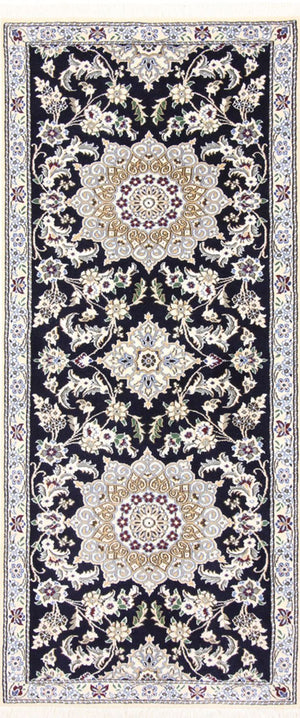 Läufer Perser - Nain - Royal - 195 x 84 cm - dunkelblau