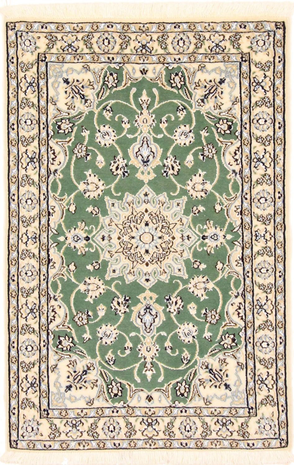 Perserteppich - Nain - Royal - 98 x 64 cm - grün