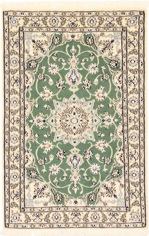 Perserteppich - Nain - Royal - 98 x 64 cm - grün