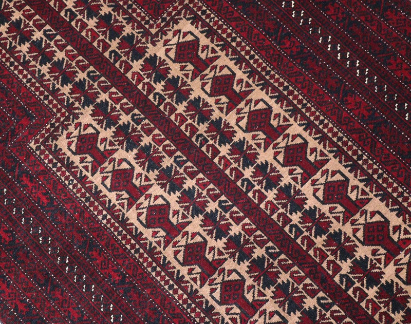 Afghan Teppich 150 x 95 cm - dunkelrot
