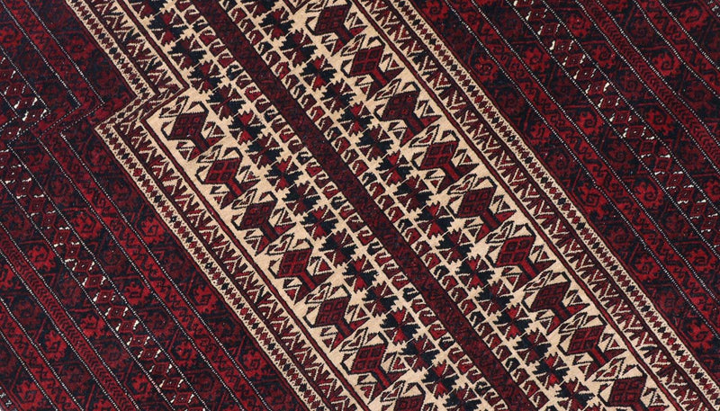 Afghan Teppich 150 x 95 cm - dunkelrot