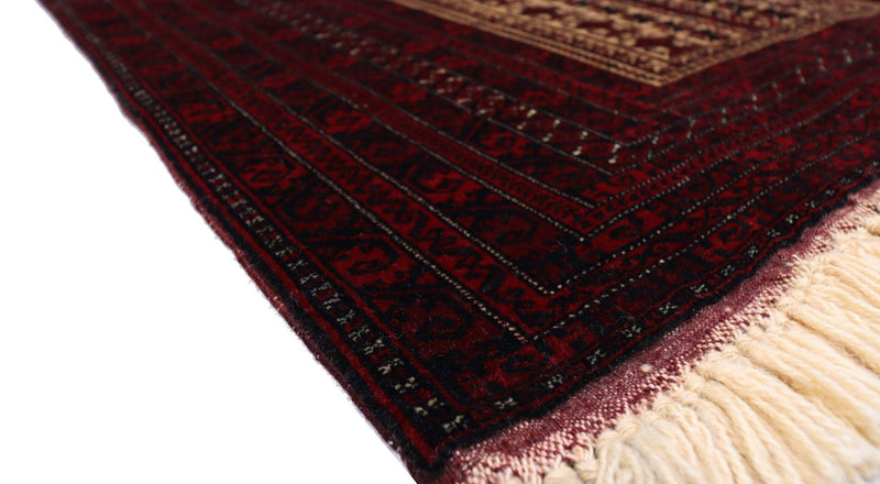 Afghan Teppich 150 x 95 cm - dunkelrot