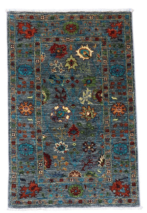 Ziegler Teppich 122 x 83 cm - seeblau