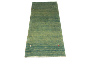 Gabbeh Teppich - Perser 247 x 90 cm - grün