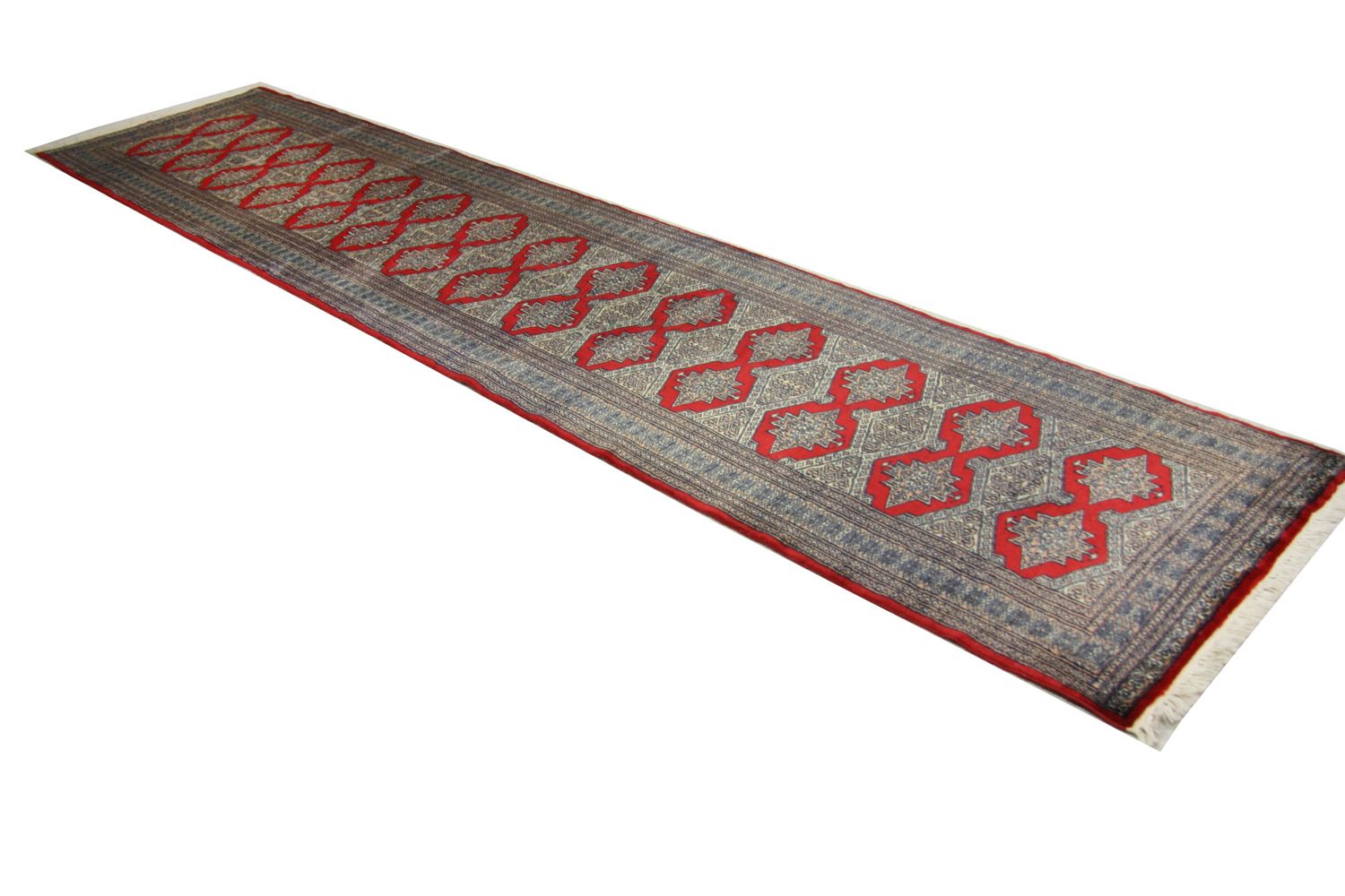 Pakistan Teppich 343 x 76 cm - rot