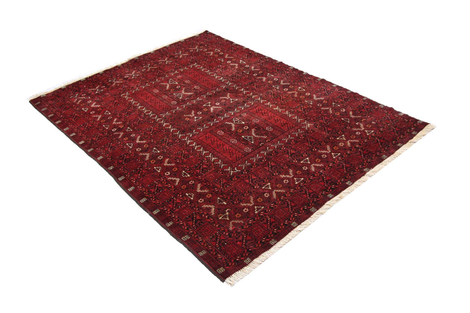 Afghan Teppich 208 x 150 cm - rot