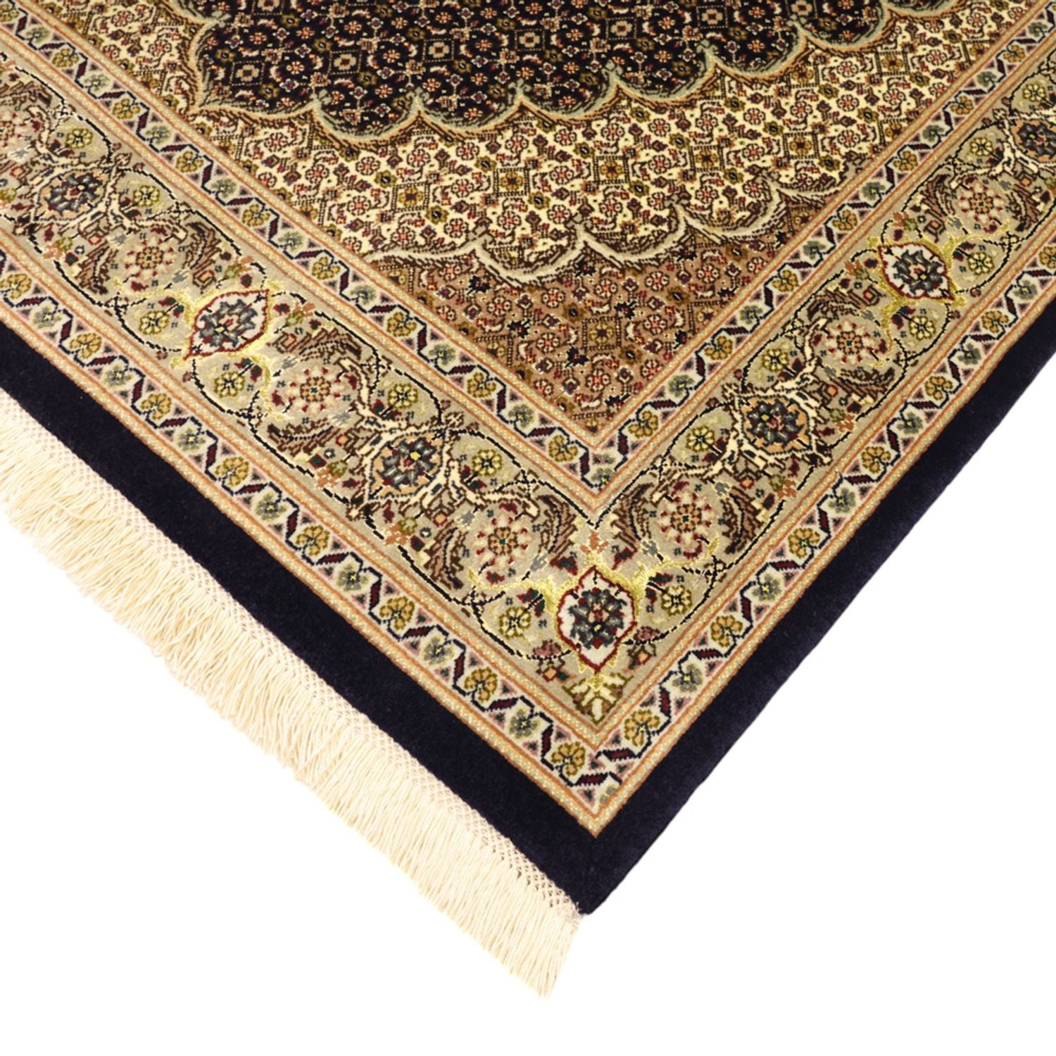 Perserteppich - Täbriz - Royal - Seidenkette - 160 x 98 cm - dunkelbeige