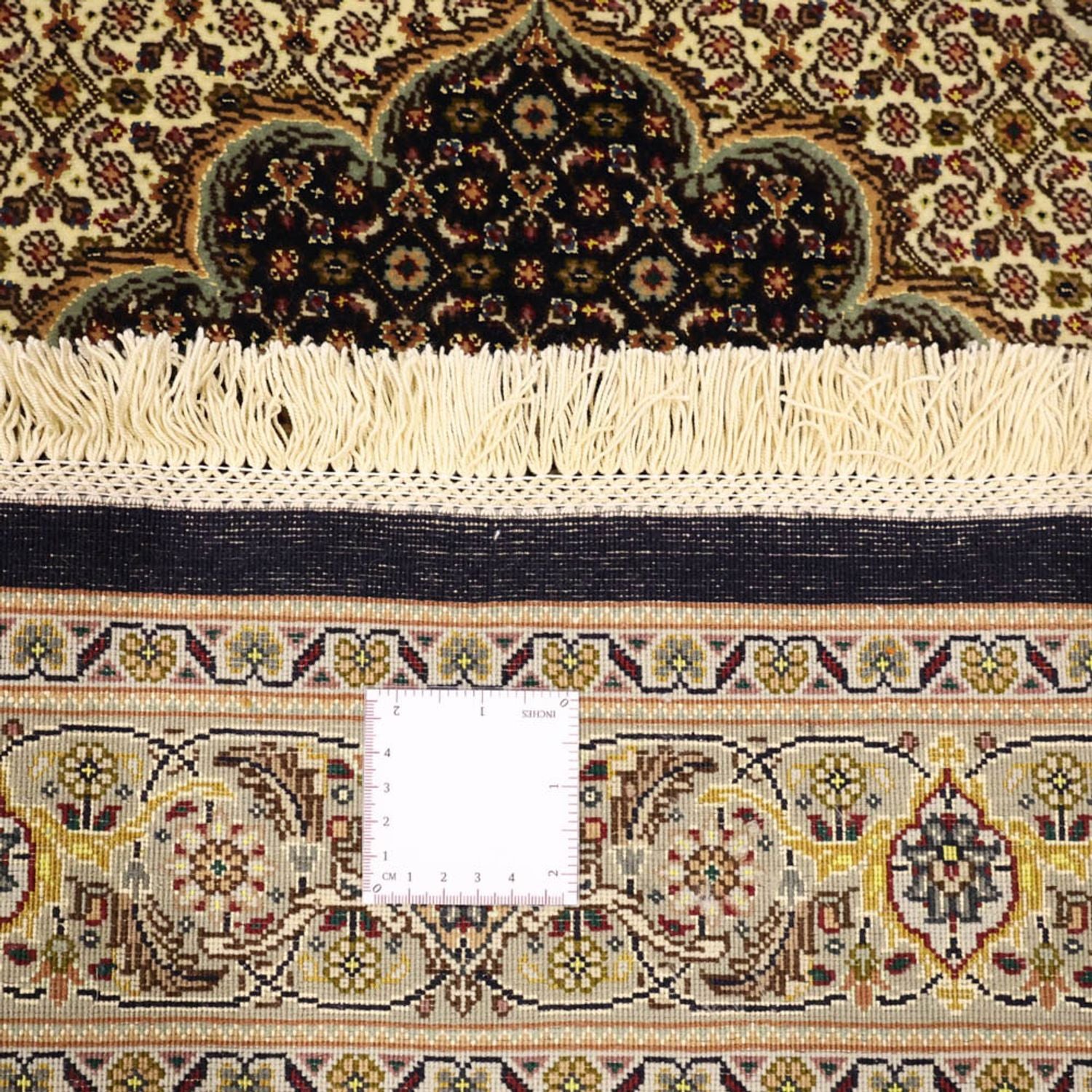 Perserteppich - Täbriz - Royal - Seidenkette - 159 x 98 cm - dunkelbeige