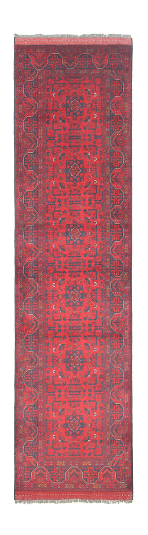 Afghan Teppich - Kunduz 297 x 74 cm - rot