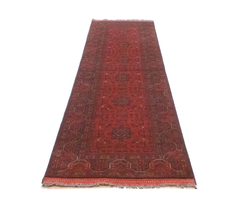 Afghan Teppich - Kunduz 297 x 74 cm - rot