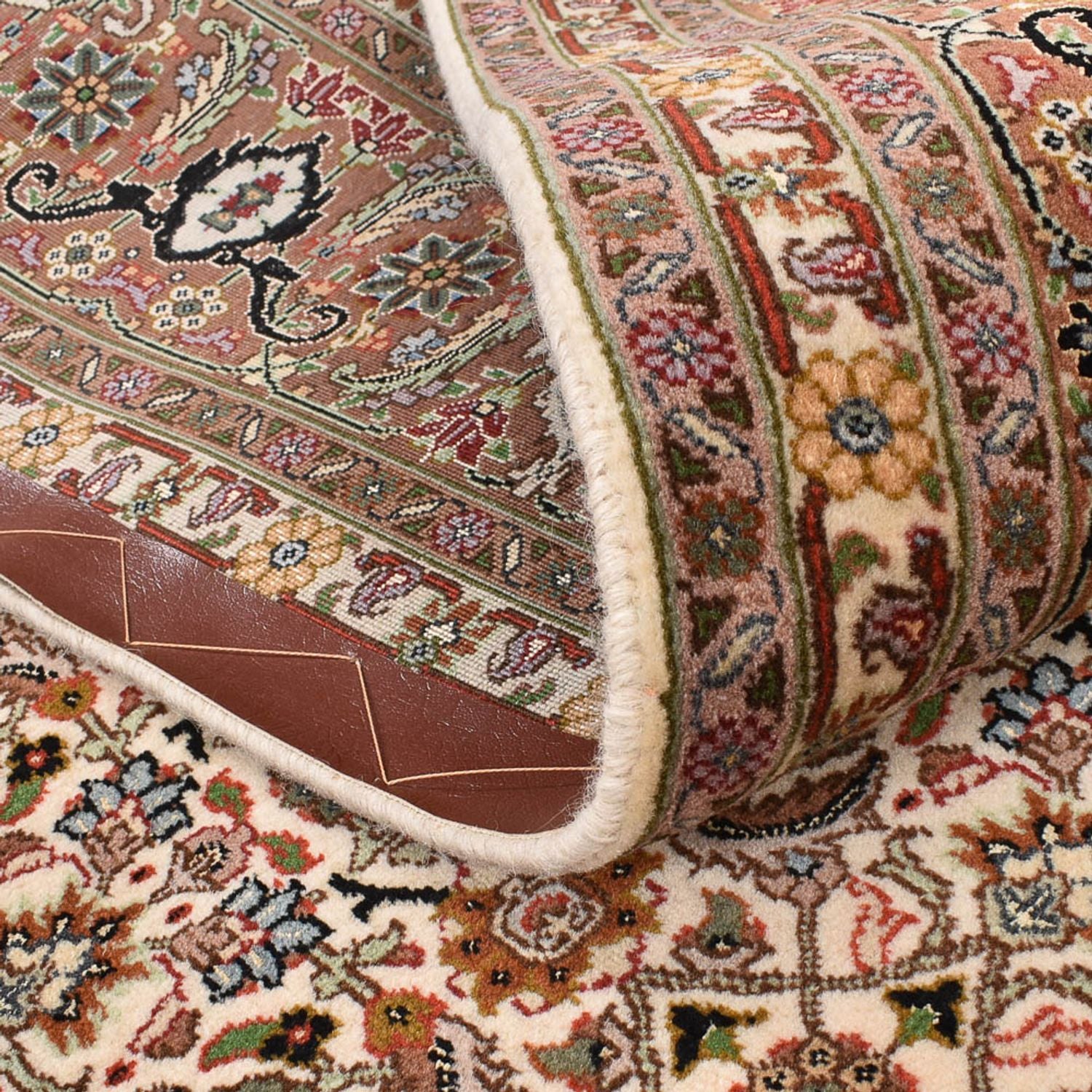 Perserteppich - Täbriz - Royal quadratisch  - 201 x 197 cm - dunkelbeige