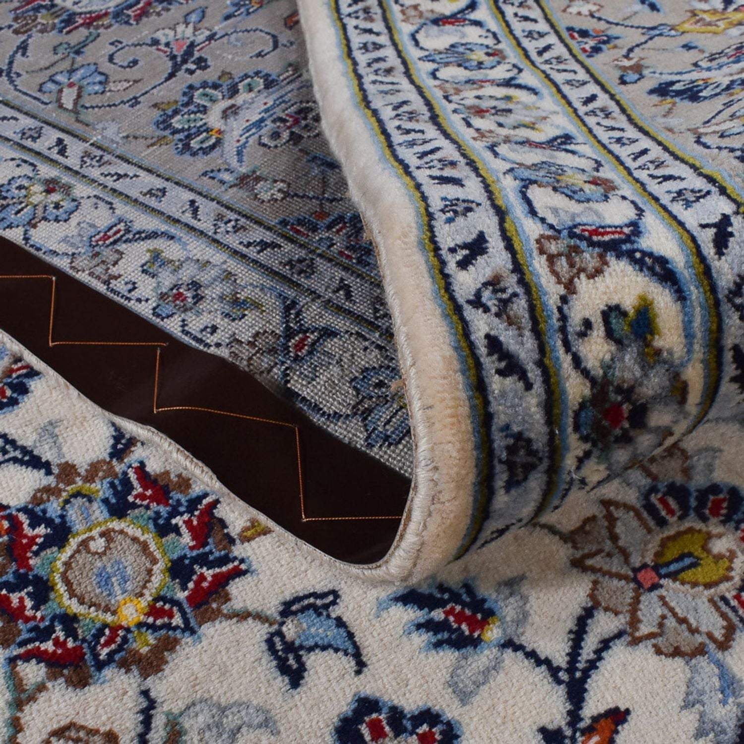 Perserteppich - Keshan - Royal - 343 x 250 cm - grau