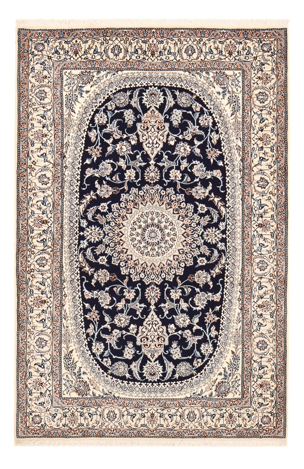 Perserteppich - Nain - Premium - 198 x 131 cm - dunkelblau