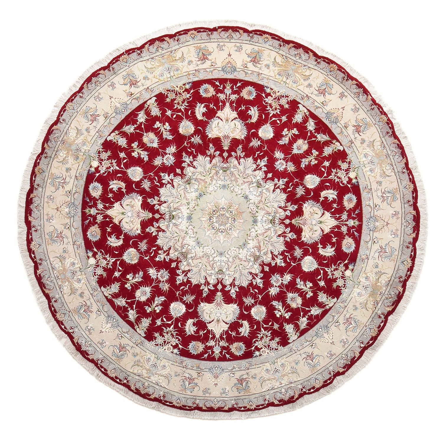 Perserteppich - Täbriz - Premium rund  - 250 x 250 cm - rot