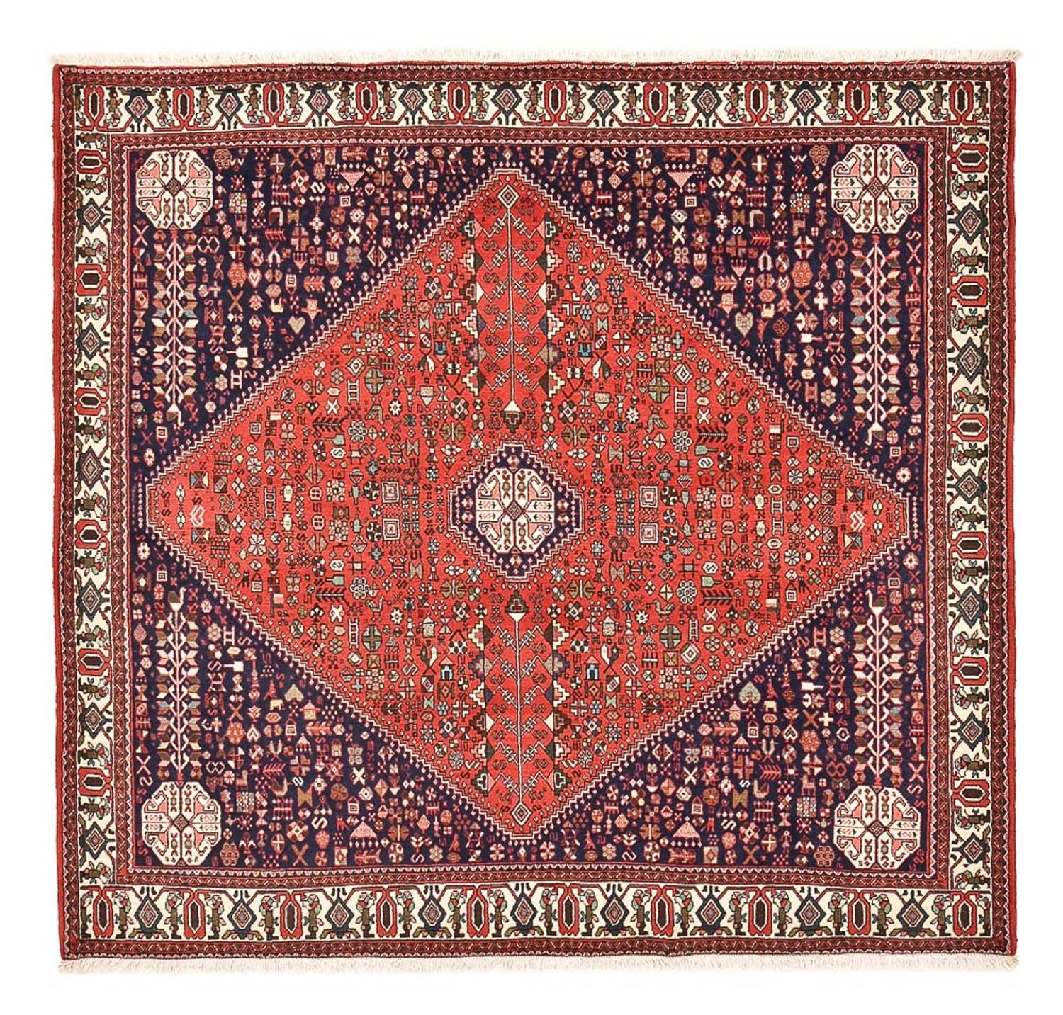 Perserteppich - Nomadic quadratisch  - 208 x 199 cm - rot