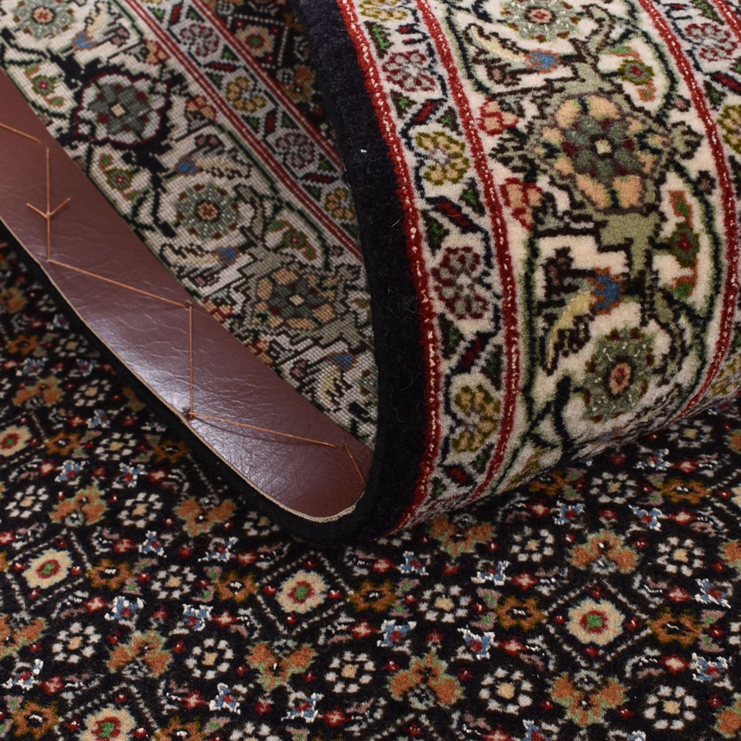 Läufer Perser - Täbriz - Royal - 396 x 82 cm - dunkelbeige
