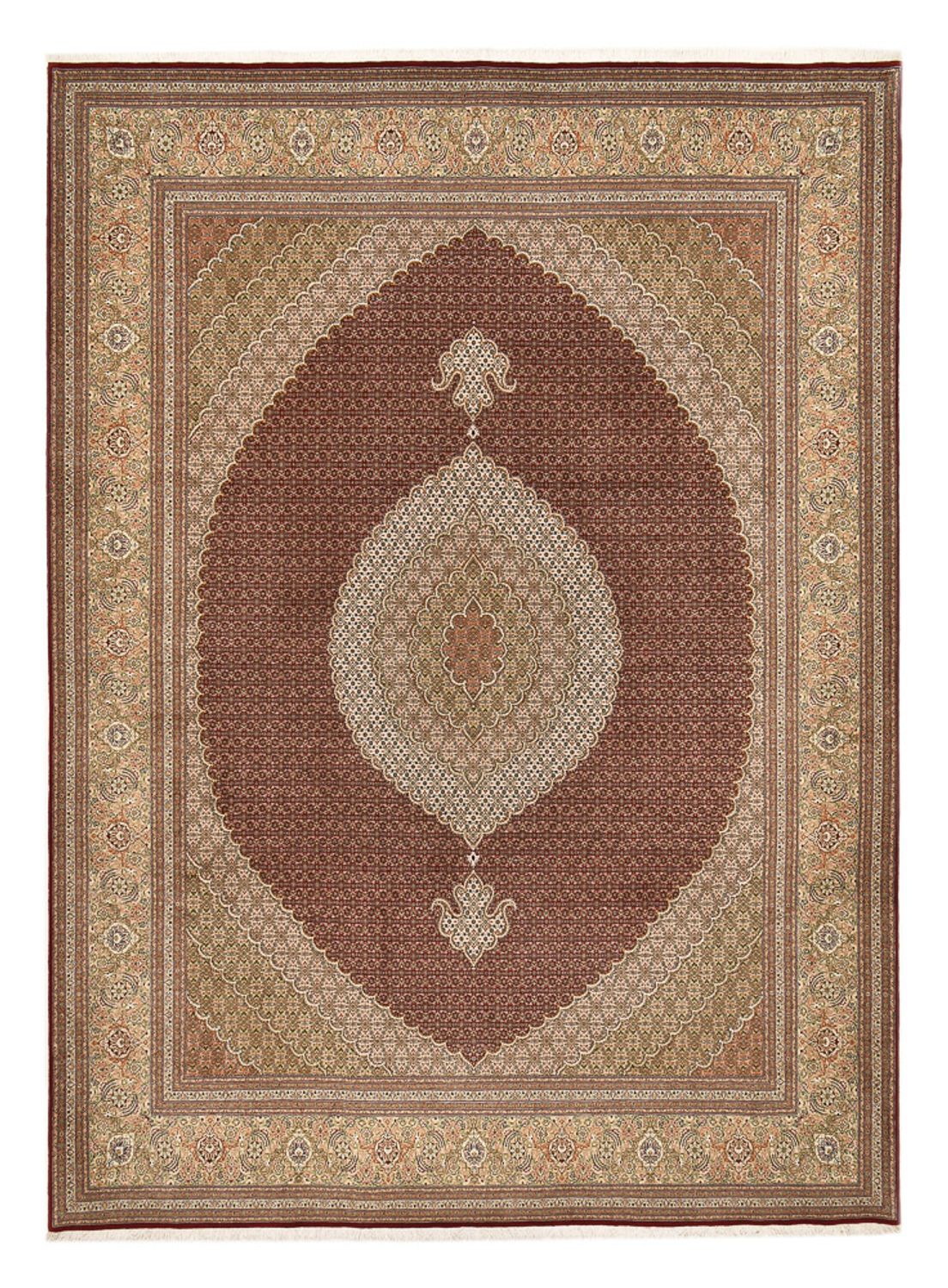 Perserteppich - Täbriz - Royal - 407 x 301 cm - dunkelbeige
