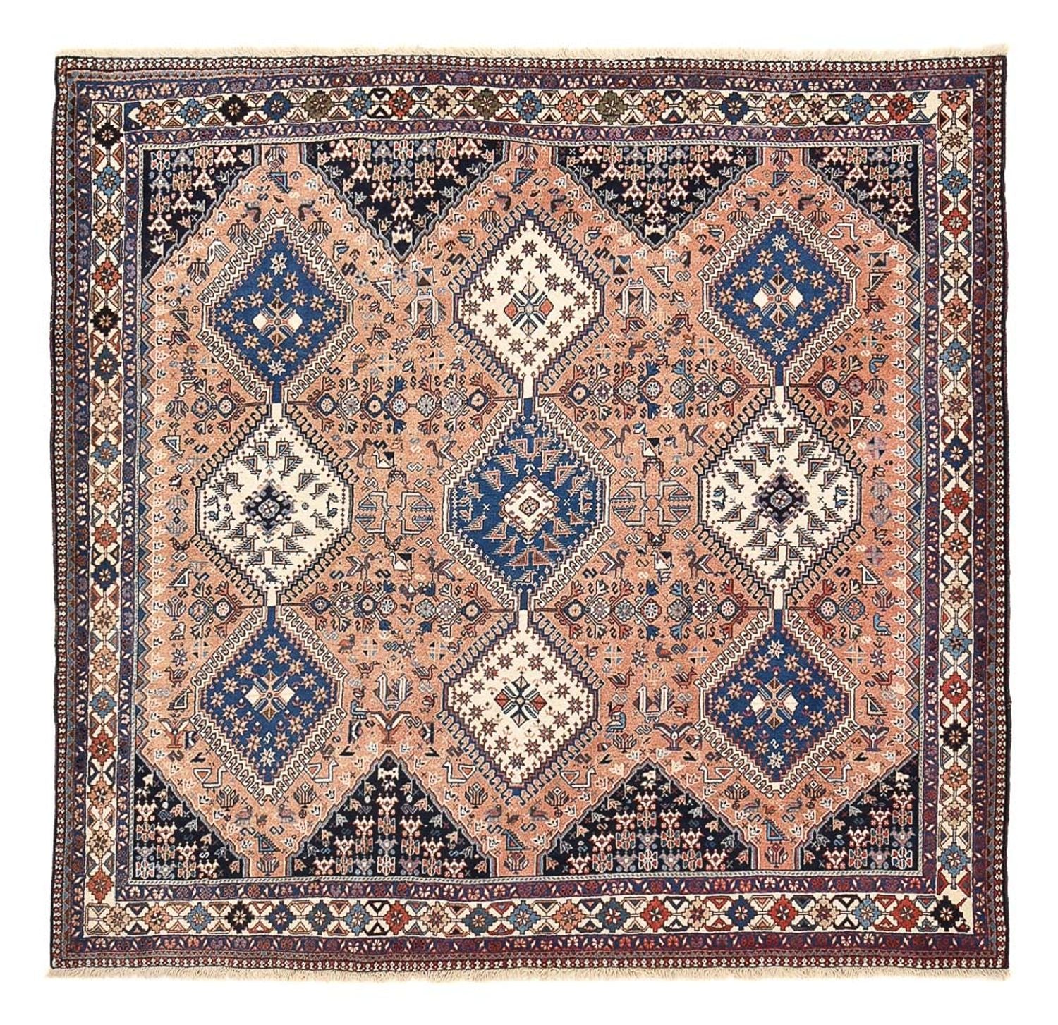 Perserteppich - Nomadic quadratisch  - 203 x 193 cm - hellrot