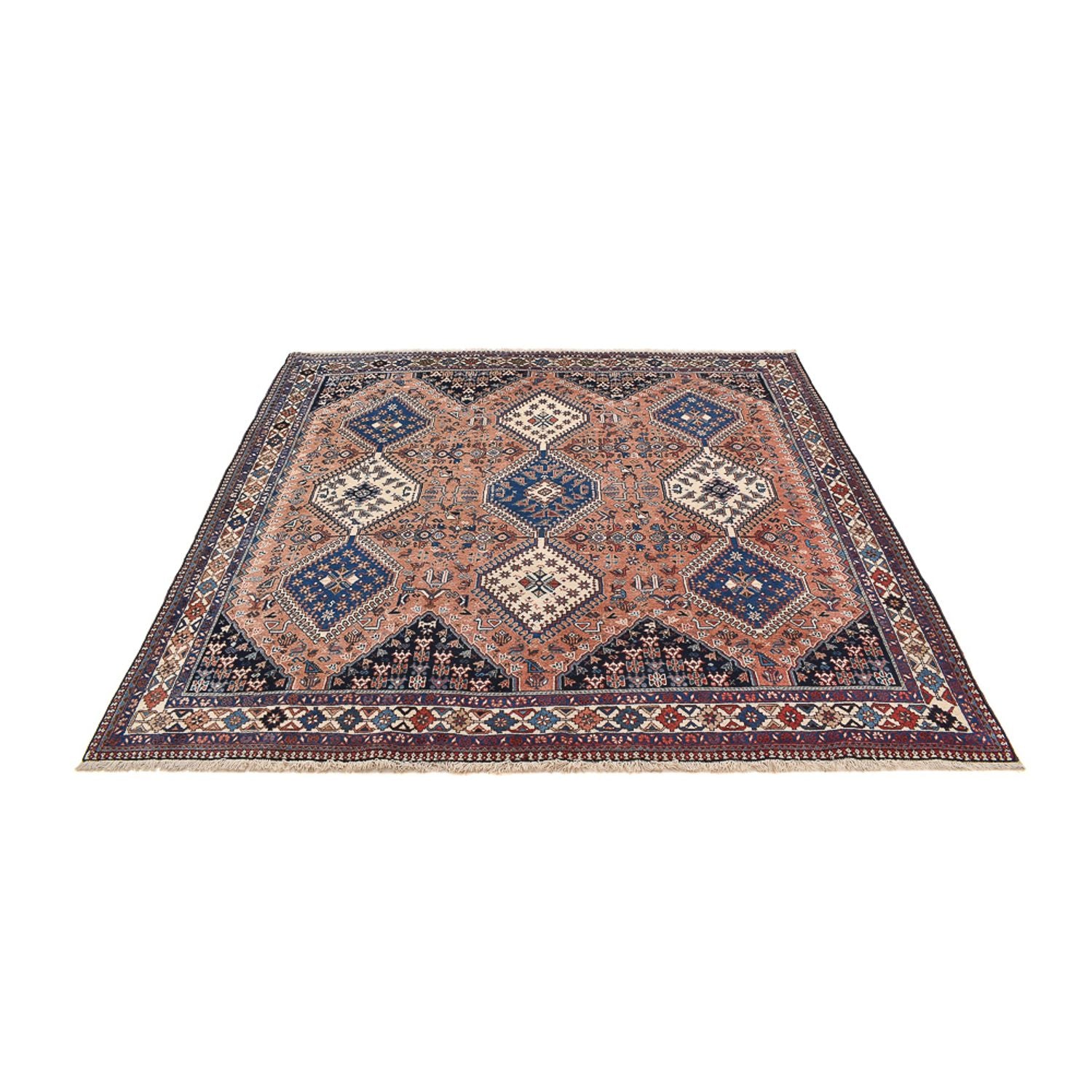 Perserteppich - Nomadic quadratisch  - 203 x 193 cm - hellrot