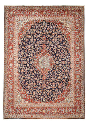 Perserteppich - Keshan - 424 x 308 cm - dunkelblau