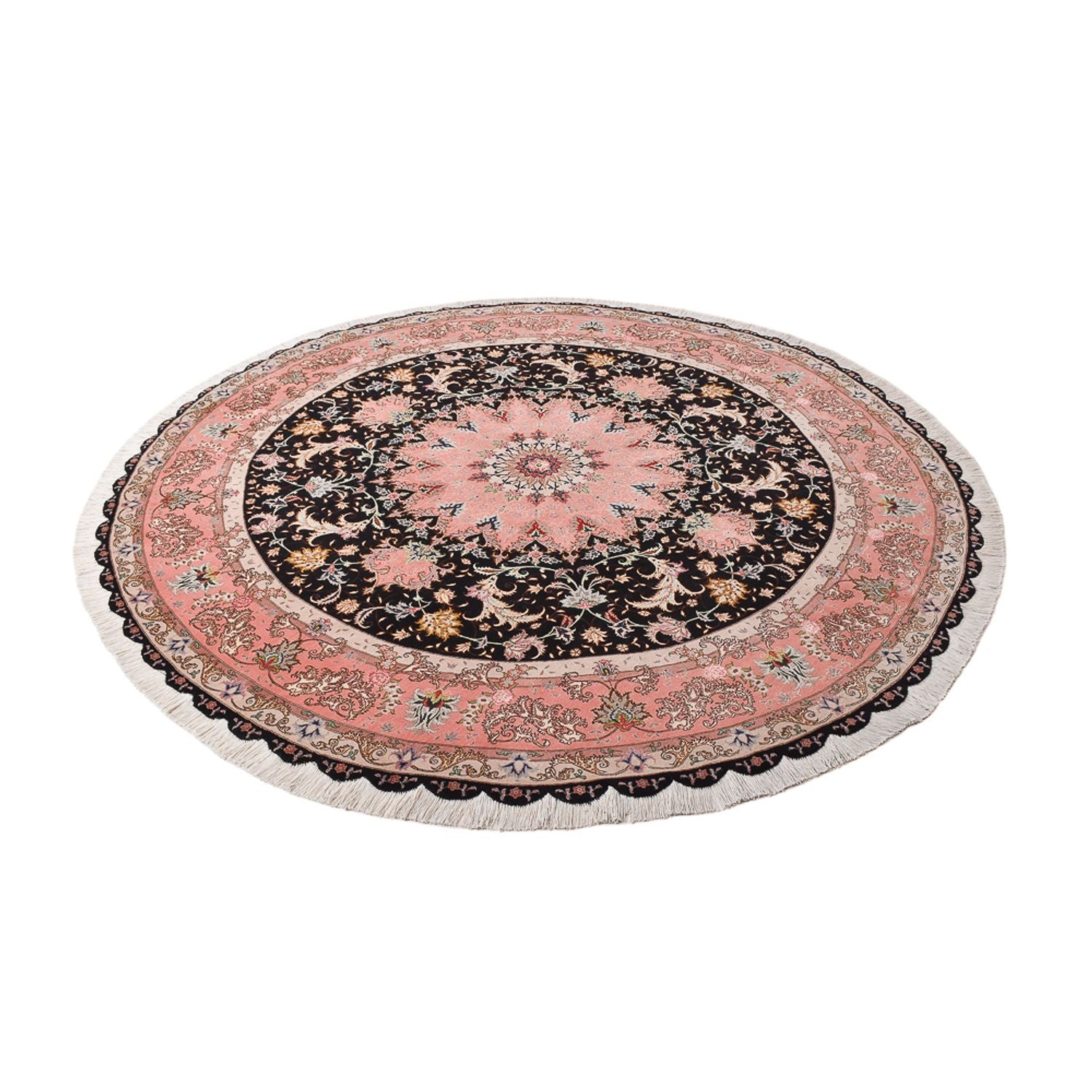 Perserteppich - Täbriz - Premium rund  - 250 x 250 cm - dunkelblau