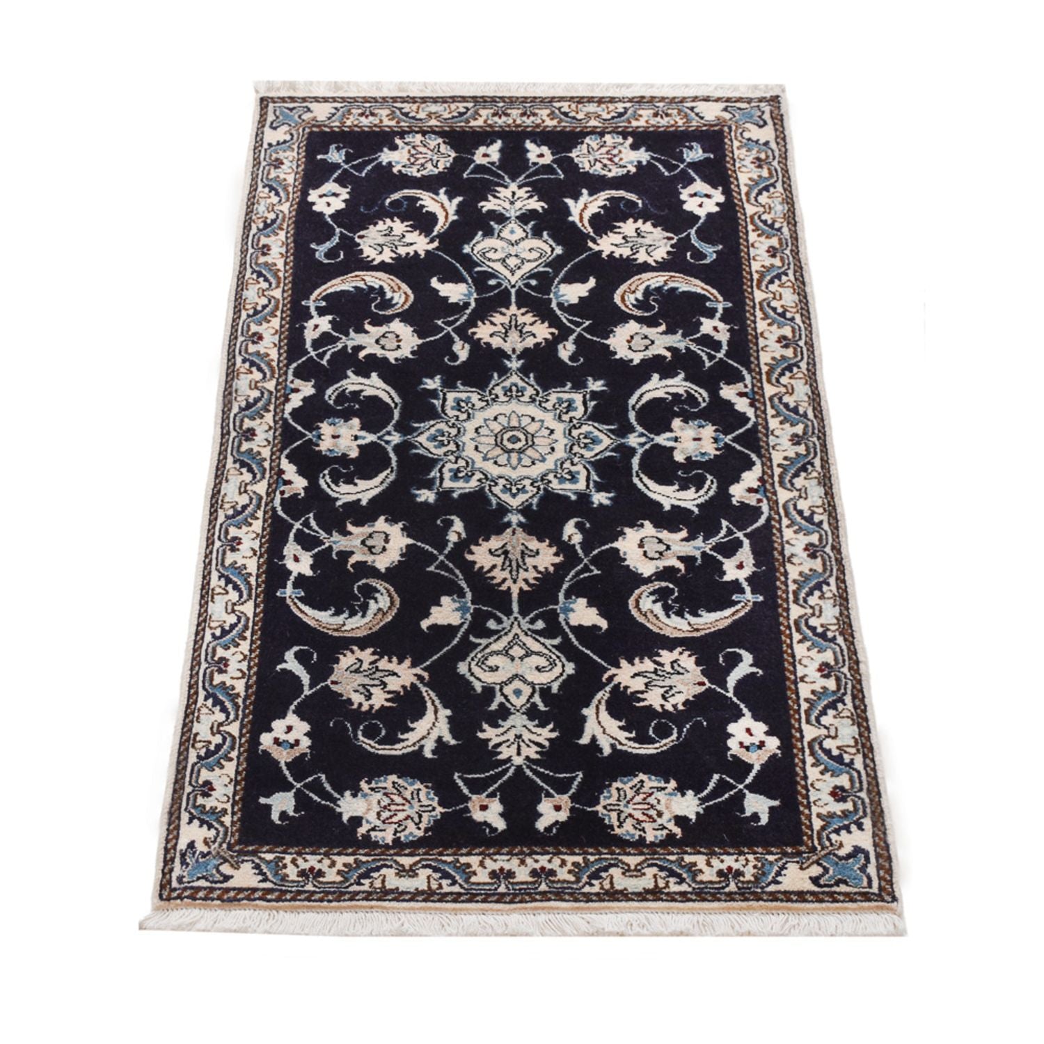 Perserteppich - Nain - 138 x 66 cm - dunkelblau