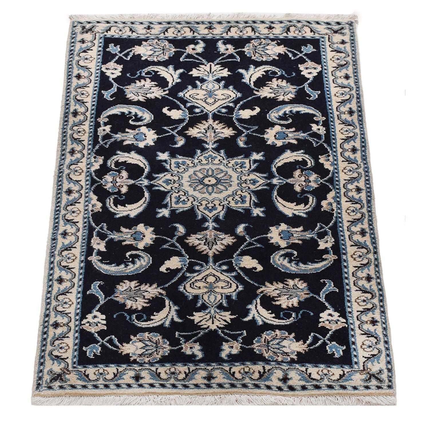 Perserteppich - Nain - 134 x 68 cm - dunkelblau