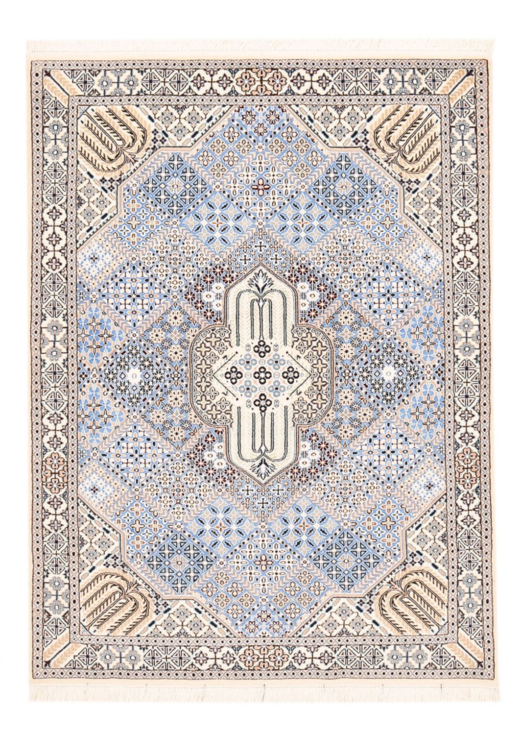Perserteppich - Nain - Royal - 195 x 137 cm - hellblau
