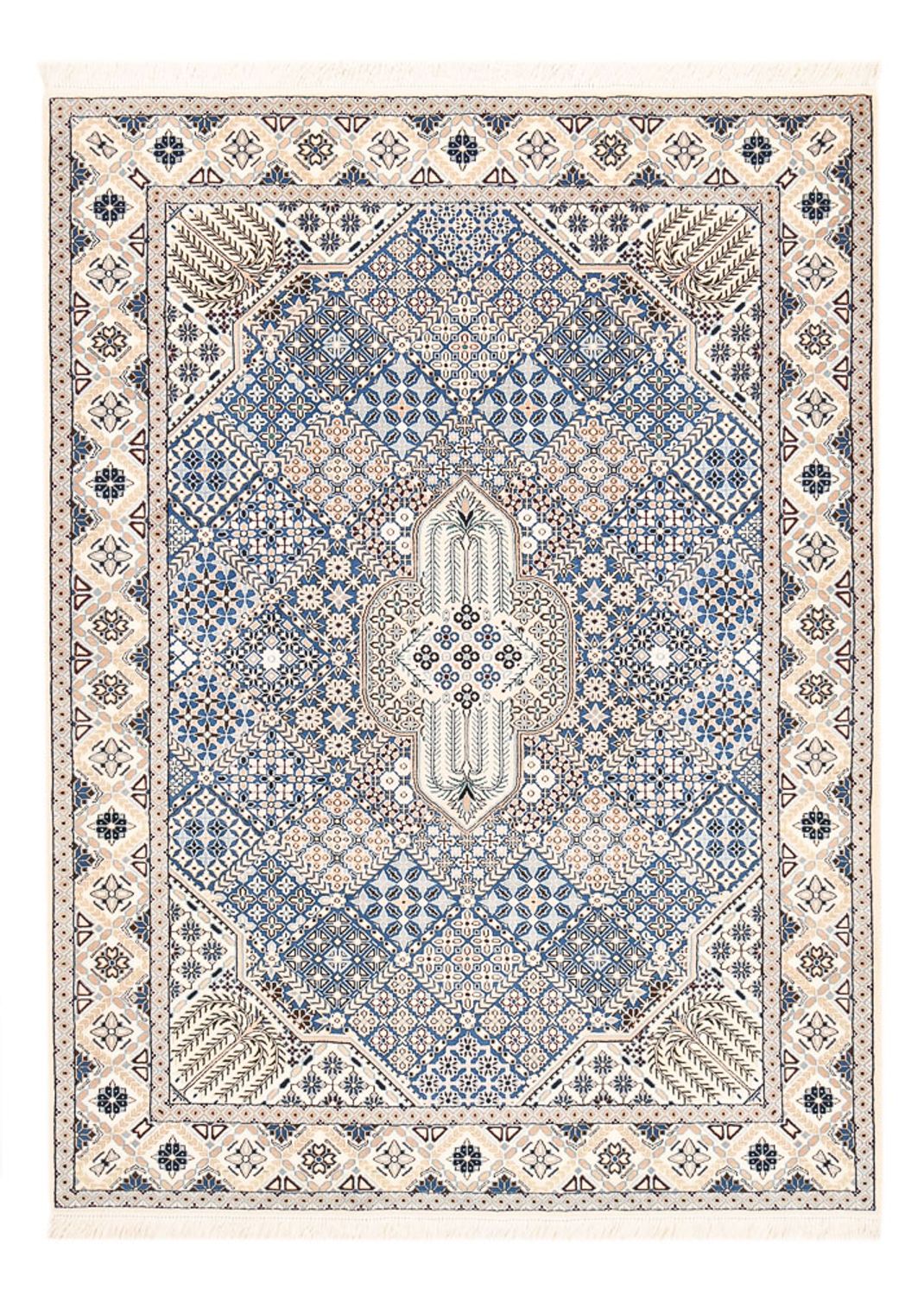 Perserteppich - Nain - Royal - 219 x 155 cm - hellblau