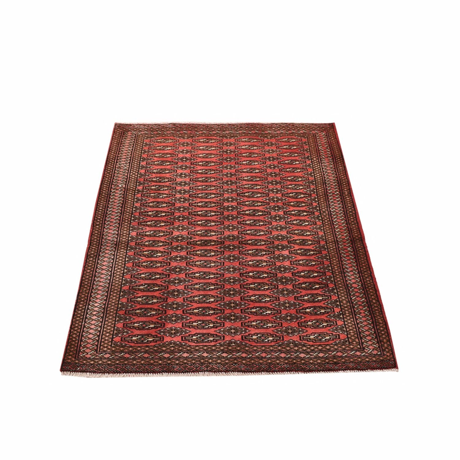 Turkaman Teppich - 131 x 100 cm - hellrot