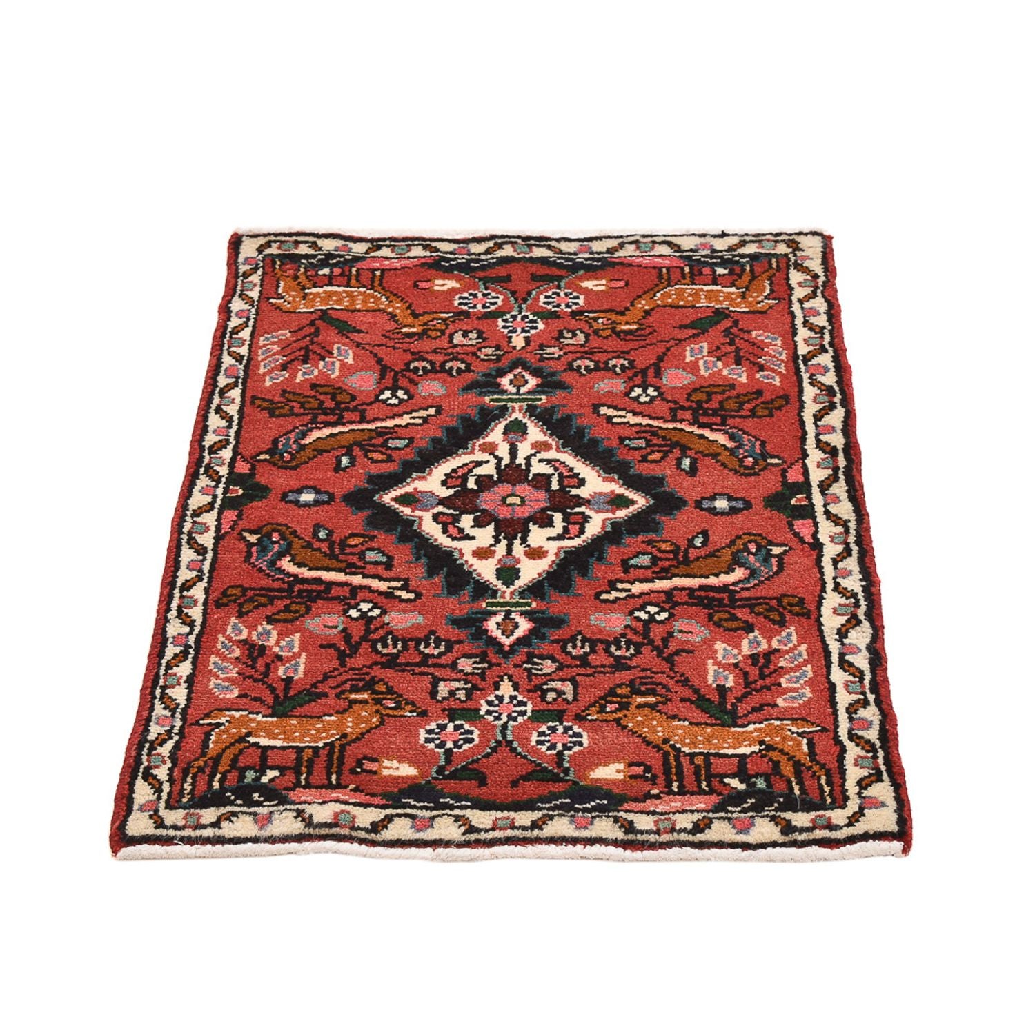 Perserteppich - Nomadic - 77 x 54 cm - dunkelrot