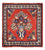 Perserteppich - Nomadic quadratisch  - 53 x 53 cm - rot