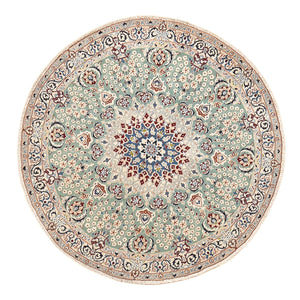 Perserteppich - Nain - Royal rund  - 139 x 139 cm - hellgrün